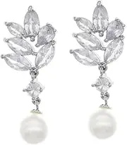 [SAFIGLE] 1 Pair Pearl Rhinestone Earrings Bride Ear Decors Zircon Pearl Ear Pendants Zircon Pearl Dangle Earrings Bride Dangle Earrings Banquet Pearl Dangle Earrings Zircon Pearl Earrings