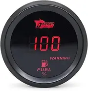 Universal 2Inch 52Mm 52Mm Digital Display Car Fuel Level Gauge 240-33 Ohms Blue/Red 12V Red