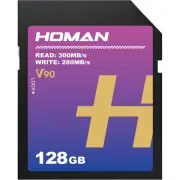 HOMAN 128 GB SD Card Uhs-Ii V90 R300MB/S W280MB/S