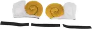 X AUTOHAUX Motorcycle Helmet Accessories Decoration Yellow Goat Horns for Motorcycle Bicycle Skiing Helmets Yellowish White Plush Stickers 1 Set