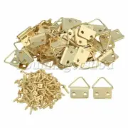 50pcs Triangle D-Ring Picture Photo Oil Painting Mirror Frame Hook Hanger screw