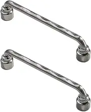 2 Pack Kitchen Door Handles 96mm Hole Centre Flat Silver Cabinet Handles Stainless Steel Square Cupboard T Bar Handle (Screws Included) Silver 96MM (Color : Silver, Size : 128MM)
