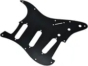 KAISH 11 Hole Metal Aluminum Anodized Modern Style ST/Strat SSS Pickguard Guitar Pick Guard Scratch Plate for USA/Mexico Stratocaster/Strat Black