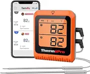 ThermoPro 650 ft Wireless Meat Thermometer for Smoker Grill, Meat Thermometer Digital Wireless with 2 Probes, Bluetooth Meat Thermometer Rechargeable, Smoker Thermometer Valentines Day Gifts for Him