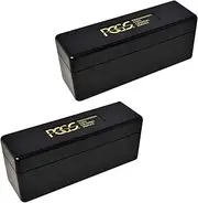 PCGS Plastic Storage Box for 20 Slab Coin Holders Black 2 Pack