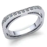 Genuine 1.5 Ct Round Diamond Ladies Stackable Eternity Band Ring 18K Gold