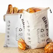KitchEss 2 Pack Bread Bags, Zipper Reusable Bread Bags for Homemade Bread, XL Sourdough Bags for Storage Loaf, Bread, Sourdough, Freezer Safe