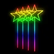 Christmas Complete 4 Star Stakes RGB Rope Light Motif 70cm