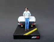 Figure takumi Fujiwara & His car Toyota Trueno AE86 initial D 1/24 scale