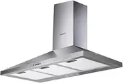 Devanti Range Hood 90cm 900mm Kitchen Canopy Chimney Wall Mount, Stainless Steel Over Stove Vent, 3 Speed Exhaust Fan Aluminium Filters LED Lights Silver