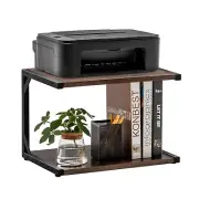 2 Tiers Storage Shelf Home Office Desktop Storage Rack Under Desk Printer Stand