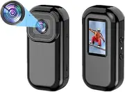 Action Camera 1080P 30fps Digital Video Camera with 0.96in Screen Built-in Rechrageable Battery Motion Detection with Magnetic Mount Back Clip Protective Cover Black