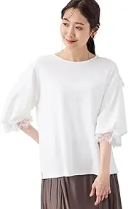 [PETIT HONFLEUR] 521110 Women's Lace Sleeve Pullover