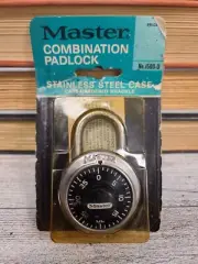 Vintage Master Lock 1500-D Combination Padlock Case-Hardened Shackle
