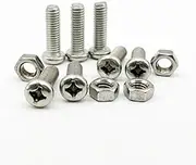 M1 M1.2 M1.4 M1.6 M2.5 M3 A2 304 Stainless Steel Cross Round Phillips Pan Head Screw Bolt Nut Small Machine Screw Assortment Kit (Size : M1 M1.2 (500Pcs))