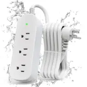 Power Strip Surge Protector, 5Ft Extension Cord with 3 Outlets,Waterproof Cla...