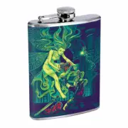 Replenished Art Em1 Flask 8oz Stainless Steel Hip Drinking Whiskey