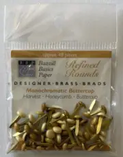 MONOCHROMATIC BUTTERCUP ROUND Finished Metal Brads(48pc)Bazzill •Split•Halloween