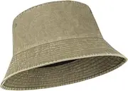 [Zylioo] Oversize XXL Washed Bucket Hat for Men Women,Large Faded Denim Sun Hat,Packable Travel Beach Hats for Big Heads