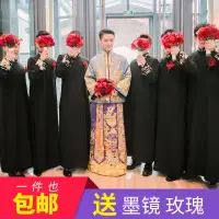 在飛比找蝦皮商城精選優惠-伴郎服結婚兄弟團禮服中式唐裝中國風馬褂古裝長袍復古民國服裝男