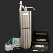 Complete Mini Keg Package | Inc Gas & Accessories 10L Silver - Single Wall