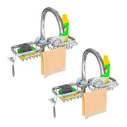 2X Silver Kitchen Sink Organiser Faucet Soap Sponge Caddy Rack Drainer with Towe