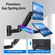 LARGE VESA Dual Monitor Wall Mount Monitor Wall Arm for 17-32 Inch Flat/Curved