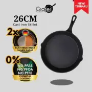 GRATER Rust Resistance Pre-Seasoned Cast Iron Skillets Non-Stick Frying Pans
