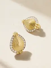 [DAVID WEBB] DAVID WEBB - Concentric Pear 18-karat Gold, Platinum And Diamond Earrings - One size One size Gold