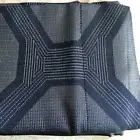 FRETTE LUX SHIELD SHAMS GEOMETRIC SILVER LUREX STRIPES ITALY NAVY INDIGO BLUE