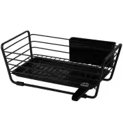 PEARL METAL Tableware Drainer Basket Slim Type Water Flowing Tray Included Black