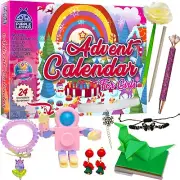 Christmas Girls Advent Calendar 2024 Kids with 24 Unique Gifts - Crafts, Jewelry
