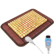Natural Yellow Jade Stone Infrared Therapy Mat Heating Pad Mattress Gift 25"x18"