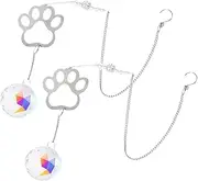 Happyyami 2pcs Dog Remembrance Suncatcher Ornament: Pet Memorial Hanging Prism - Print Keepsake - Pet Loss Decoration - Thoughtful Present for Pets Owners