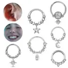 Fashion Crystal Septum Hoop Clickers Nose Ring Women Piercing Nose Ring Jewe Y2