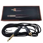 Silicone RCA Clip Cord For Tattoo Power Supply Machine Pen 1/4" Phono Plugs 6 ft