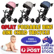 6 In 1 Folding Kids Tricycle Toddler Stroller Bike Ride-On Toys Qplay Nova Trike