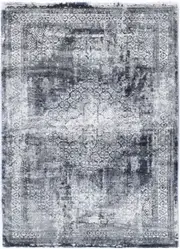 Posh Blue White Distressed Rug