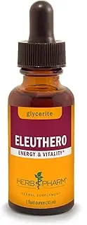 Herb Pharm Eleuthero (Siberian Ginseng) Root Liquid Glycerite for Energy and Stamina, Alcohol-Free Glycerite, 1 Ounce
