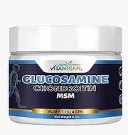 Organic Vitamins Vitamisan Glucosamine & chondroitin Cream with MSM , Arnica & Collagen Relieve discomfort and Speed up Healing for Men & Women / Soothe Joint , Bone and Muscle Pain