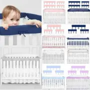 3Pcs Crib Rail Cover Protector Safe Teething Guard Wrap Tail for Standard Crib