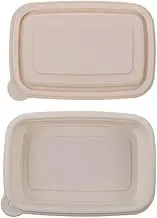 50pcs Eco Friendly Corn Starch Lunch Box - Biodegradable Takeout Bento Containers, Disposable Food Storage for Lunch, Picnic, and Catering