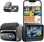 [ddpai] 4K Dash Cam Front and Rear, 4K+1080P Dash Cam, up to 15MB/s 5GHz WiFi6 GPS, Dashcam with Free 32GB eMMC,Night Vision,3" IPS,WDR,ADAS,24 Hours Parking Mode,Loop Recording G-Sensor,Z60