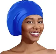 IwIeIaIrI Extra Large Swim Cap Silicone Swimming Cap for Long Hair, Dreadlocks,Weaves,Waterproof and Non-Slip, Keeps Hair Dry and Clean, Women and Men Unisex Adult, Swimming Pool