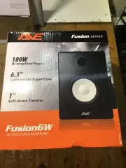 AVE Fusion 6" Active Studio Monitor Speakers - White Cone - Pair w Stands