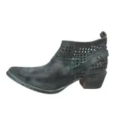 CORRAL Women's Distressed Green Shortie Pointed Toe Boots C3051