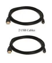 TWO 2 USB Cables for Panasonic DMC-GX7 DMC-GX7C DMC-GX7K DMC-GX7KS DMC-GX7SBODY