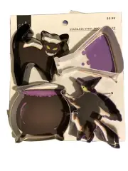 Halloween Stainless Steel Cookie Cutters Lot of 4 -Cat Witch Potion Cauldron