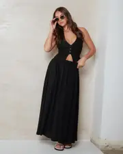 [Mooloola] Mooloola Women's Aster Maxi Skirt in Black Size 2 2 Black