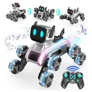 Robot Dog Toys for Age 8-13, 8WD Remote Control Cars Robot Dog Rc Grey/Black
